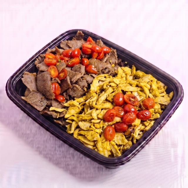 Combo Half Chicken & Half Lamb Beef.